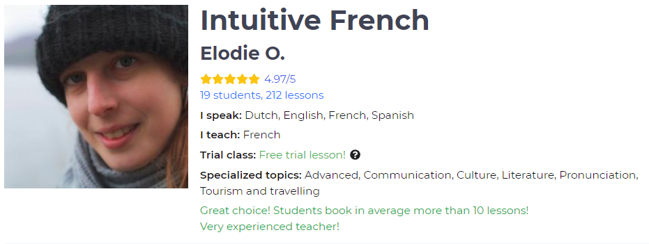 French tutor Mislata Valencia learning intuitive experienced teacher communication